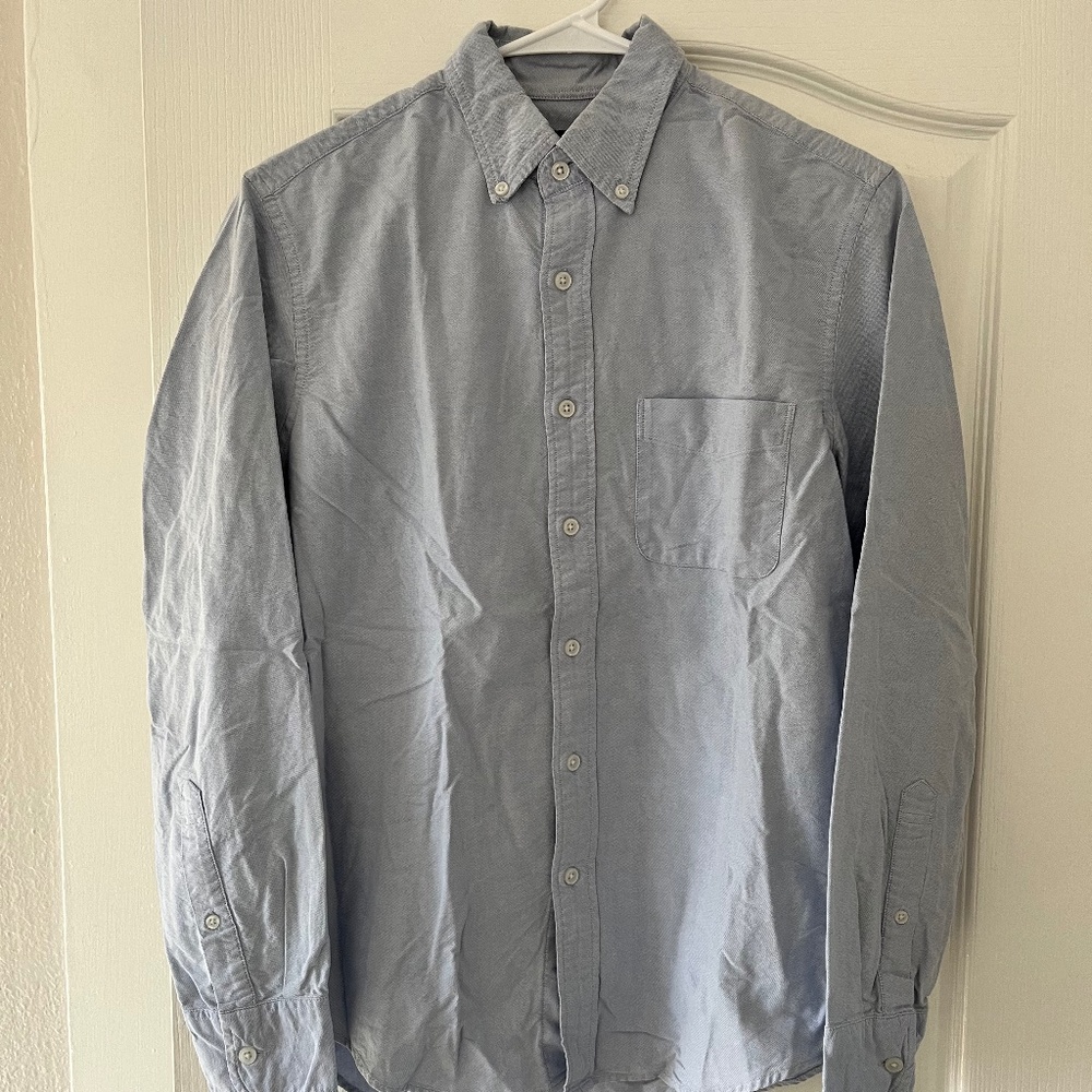 J. Crew Men's Slim Flex Oxford Shirt (Shoreline Blue) – Small